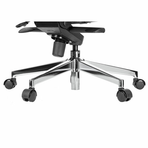 Кресло офисное МЕТТА "ErgoLife" Comfort, хром, сиденье мягкое, ткань-сетка/экокожа, черное