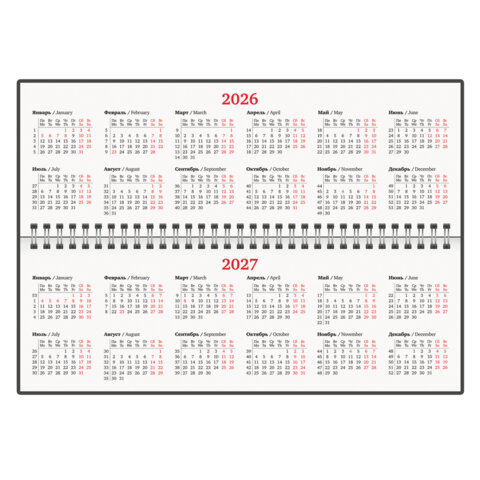 Планинг датированный 2026 305х140 мм BRAUBERG "Favorite", под кожу, темно-синий, 117219