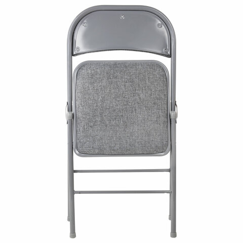 Стул складной BRABIX "Golf Plus CF-003 КОМФОРТ", серый каркас, серая ткань, 532890