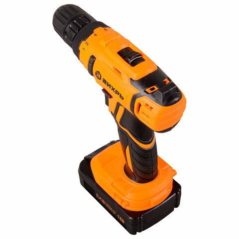 Дрель-шуруповерт безударная АККУМУЛЯТОРНАЯ, с двумя аккумуляторами 2 Ач, 18 В, ВИХРЬ ДА-18Л-2К, 72/14/9