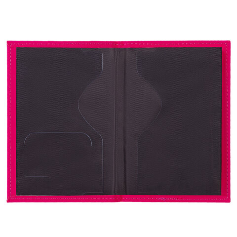 Обложка для паспорта "Passport map", экокожа soft-touch, малиновая, STAFF, 238761