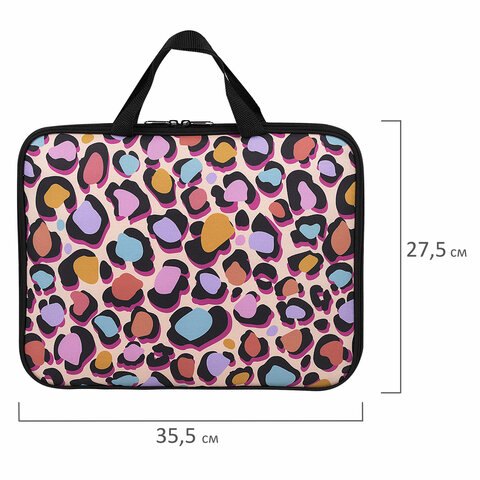 Папка на молнии с ручками BRAUBERG А4, 1 отделение, полиэстер, 20 мм, "Fun Spots", 271477