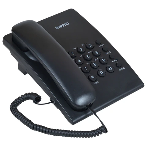 Телефон проводной SANYO RA-S204B, тональный / импульсный режим, повтор, чёрный