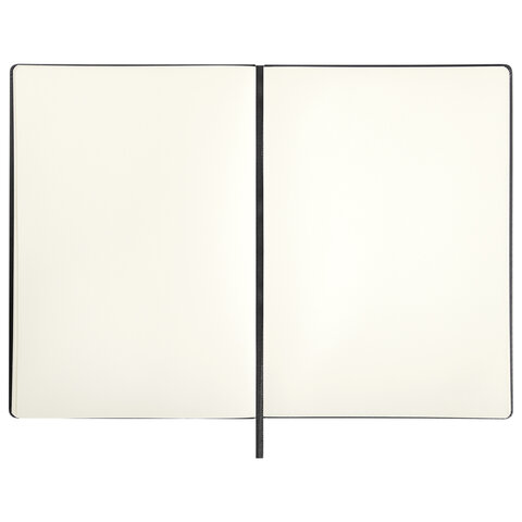 Скетчбук, слоновая кость 140 г/м2 210х297 мм, 80 л., КОЖЗАМ, резинка, BRAUBERG ART CLASSIC, черный, 113200