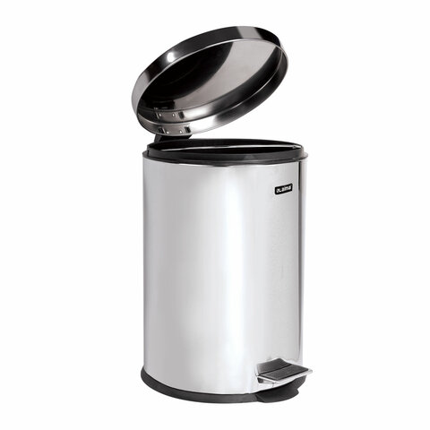 Ведро мусорное с педалью 12 литров "Classic", ЗЕРКАЛЬНОЕ, нержавеющая сталь, со съемным внутренним ведром, LAIMA, 232261