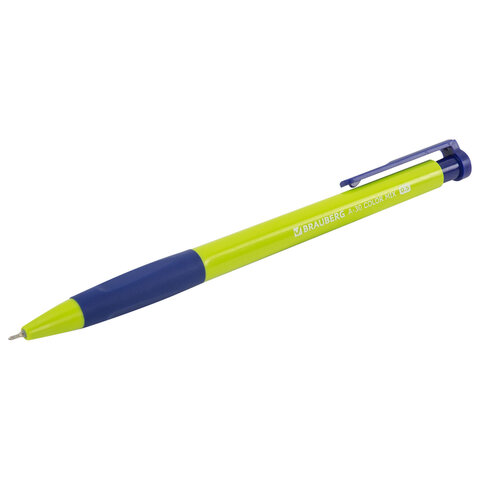 Ручка шариковая автоматическая BRAUBERG A-30 COLOR MIX "WRITING 3.0", СИНЯЯ, пишущий узел 0,5 мм, линия письма 0,25 мм, 144341