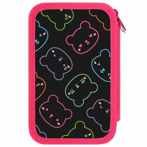 Пенал ПИФАГОР, 3 отделения, ламинированный картон, 19х11 см, "Bears", 273487