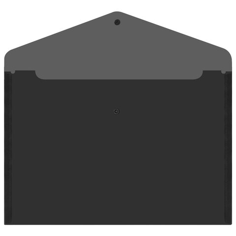 Папка-конверт с кнопкой прозрачная А4, BRAUBERG "UNIVERSAL", до 100 листов, черная, 0,15 мм, 273072