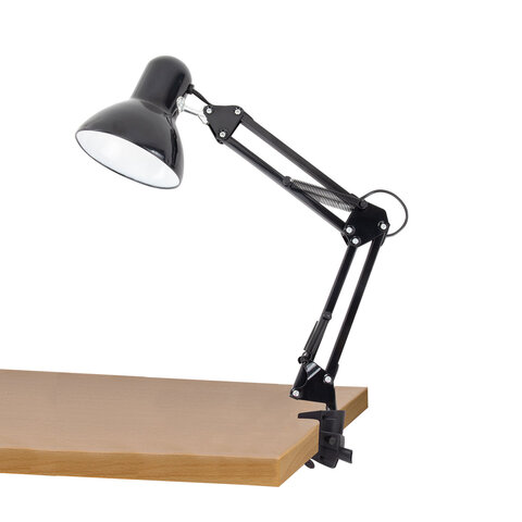 Настольная лампа-светильник SONNEN TL-006, струбцина, 40 Вт, Е27, черный, высота 50 см, 237648