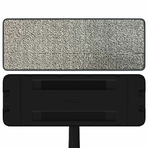 Швабра с отжимом и ведром 10л/7л двухкамерное, 2 насадки микрофибра, карманы с 2-х сторон, рукоятка 134-154см черный AltaMop L, LAIMA,609151