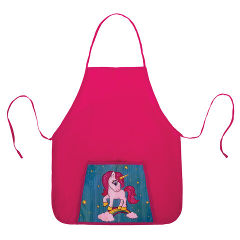 Набор для уроков труда ЮНЛАНДИЯ, клеенка ПВХ, накидка фартук с нарукавниками, "Neon unicorn", 270197