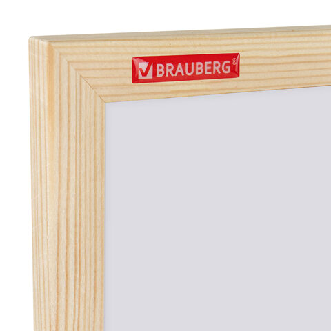Доска магнитно-маркерная 50х70 см, деревянная рамка, BRAUBERG "Wood", 238795
