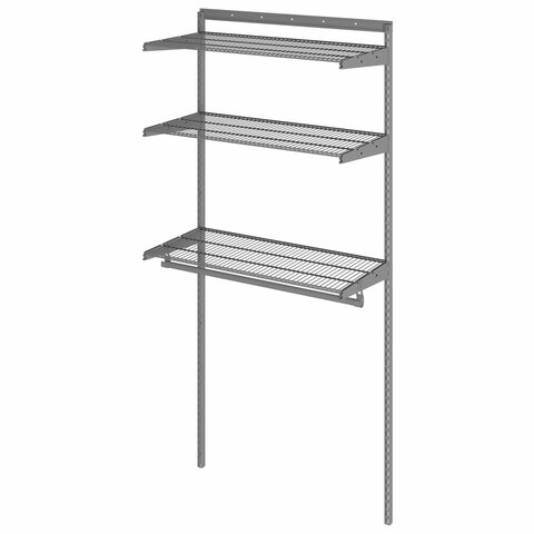 Гардеробная система BASIC G90, 2050х930х450 мм, 3 полки, 1 штанга, графит, S70299914515