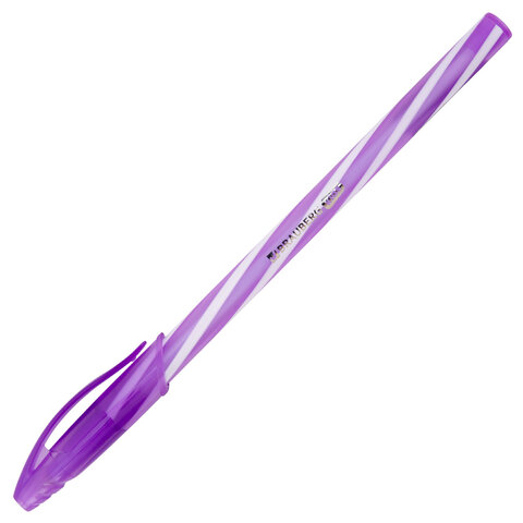 Ручка шариковая масляная BRAUBERG KIDS "TWIST", СИНЯЯ, корпус ассорти, пишущий узел 0,7 мм, линия письма 0,35 мм, 144104