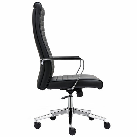 Кресло BRABIX PREMIUM "Solo EX-730", алюминий, хром, экокожа, черное, 532936