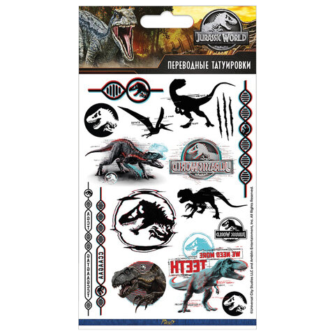 Наклейки-тату переводные АССОРТИ, ЦВЕТНЫЕ, 11х20 см, PY