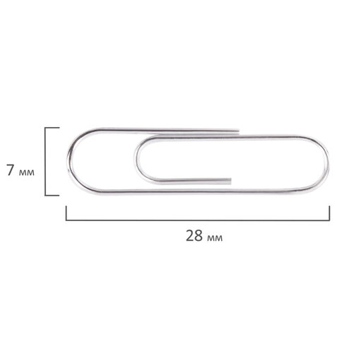 Скрепки ОФИСМАГ, 28 мм, оцинкованные, 100 шт., в картонной коробке, 227582