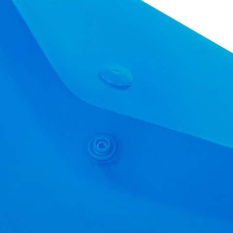 Папка-конверт с кнопкой прозрачная А4, BRAUBERG "UNIVERSAL", до 100 листов, синяя, 0,15 мм, 273071