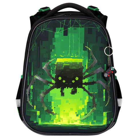Ранец BRAUBERG PREMIUM, 2 отделения, с брелоком, "Digital spider", LED-ЛАМПОЧКИ, 38х29х16 см, 273101