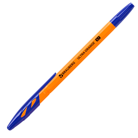 Ручка шариковая BRAUBERG "ULTRA ORANGE", СИНЯЯ, узел 0,7 мм, чернила ГЕРМАНИЯ, наконечник ШВЕЙЦАРИЯ, 143562