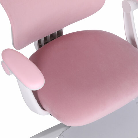 Кресло детское с подставкой для ног BRABIX "Sky MG-206", велюр, розовое, 533154