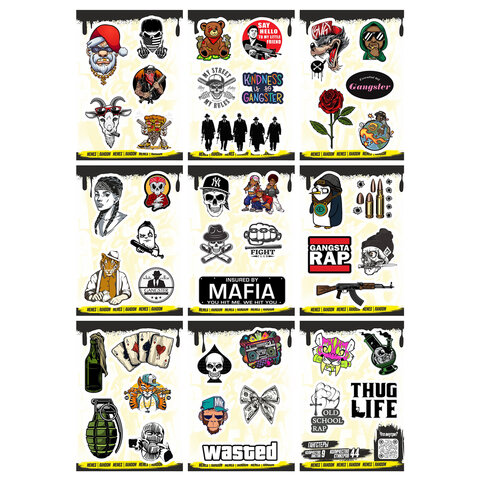 Наклейки виниловые, 44-50 шт., 9 листов, А6, "МОДЕРН", АССОРТИ, NALEPKING