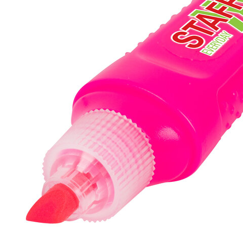 Набор текстовыделителей 4 НЕОНОВЫХ ЦВЕТА, STAFF "EVERYDAY HL-707", линия 1-5 мм, скошенный наконечник, 152548