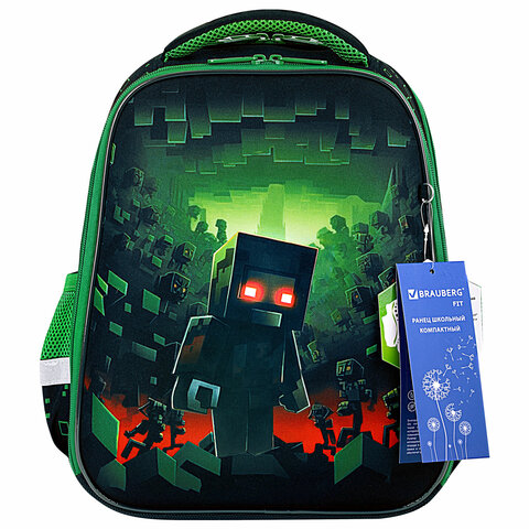 Ранец BRAUBERG FIT, 2 отделения, "Night warrior", 38х27х14 см, 272023