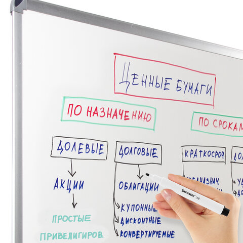 Маркеры стираемые для белой доски НАБОР 4 ЦВЕТА, BRAUBERG "LINE", 3 мм, с клипом, 152119
