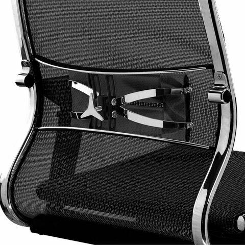 Кресло офисное МЕТТА "SAMURAI" S-3, с подголовником, сверхпрочная ткань-сетка, черное