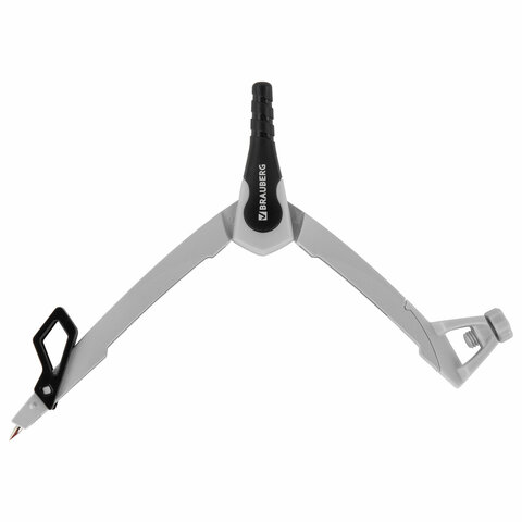 Готовальня BRAUBERG ULTRA, 4 предмета: циркуль 135 мм, запасные грифели, насадка, графитовый цвет, 210821