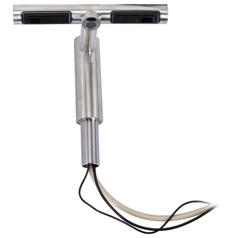 Сушилка для рук, встроенная в смеситель с подачей воды, сенсорная, SONNEN SF1204, 1200 Вт, 95 м/с, IP24, нержавеющая сталь, 607194