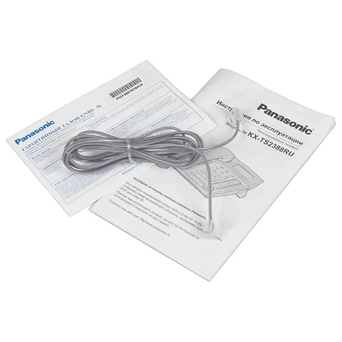 Телефон PANASONIC KX-TS2388RUW, АОН, спикерфон, память 50 номеров в справочнике, тональный/импульсный режим, белый