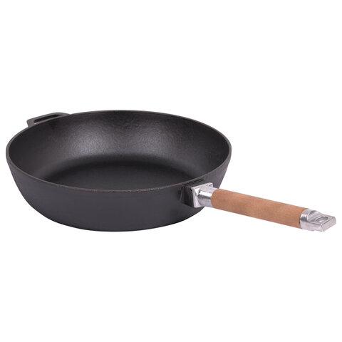 Сковорода сотейник чугунная 28 см со съемной ручкой (подходит для индукции), ГАРДАРИКА, 0328