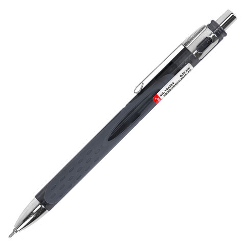 Ручка шариковая автоматическая с грипом BRAUBERG "STYLE RT", СИНЯЯ, игольчатый наконечник 0,7 мм, линия письма 0,35 мм, 144324