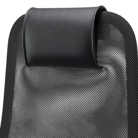 Кресло офисное МЕТТА "SU-B-8" хром, ткань-сетка, сиденье мягкое, черное