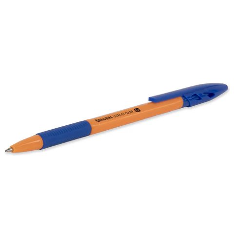 Ручка шариковая с грипом BRAUBERG "ULTRA GT COLOR", СИНЯЯ, корпус ассорти, линия 0,35 мм, 144055