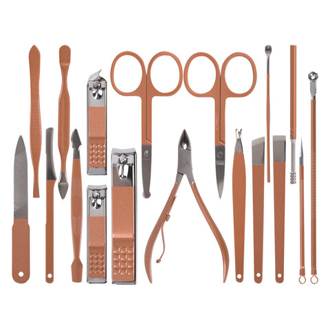 Универсальный набор для маникюра и педикюра 18 в 1 в футляре, STANDARD, розовый, WBZ (ВБЗ), 609488