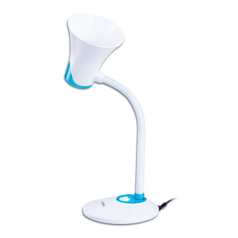 Настольная лампа / светильник SONNEN OU-607, на подставке, цоколь Е27, белый/синий, 236681