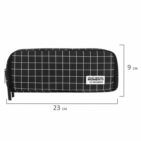 Пенал-органайзер BRAUBERG, 2 откидные планки, полиэстер, 23x9х7 см, "Checkered", 272316