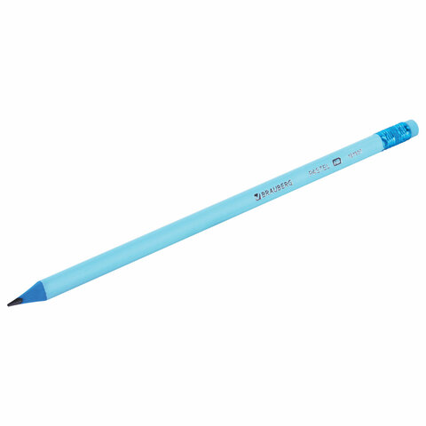 Набор карандашей чернографитных с ластиком BRAUBERG "PASTEL" 12 шт., HB, 181997