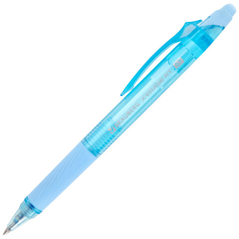 Ручки гелевые стираемые автоматические BRAUBERG "X-ERASE RT PASTEL COLOR", СИНИЕ, НАБОР 4 ШТ., пишущий узел 0,7 мм, линия 0,5 мм, 144426