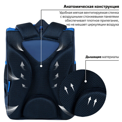 Ранец ПИФАГОР BASIC, 1 отделение, 3 кармана, эргономичная спинка, "Game on", 35х28х18 см, 271376