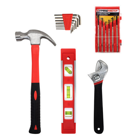 Набор инструментов универсальный, 51 предмет, пластиковый кейс, ГРАНДМАСТЕР, 671333