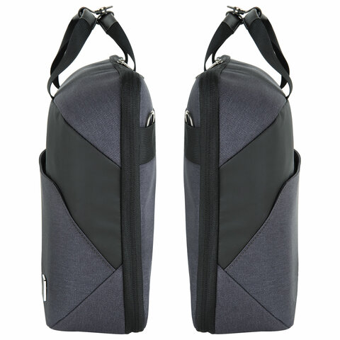 Сумка портфель BRAUBERG MODERN с отделением для ноутбука 15-16", откидная крышка, серая, 29х42х11 см, 270828
