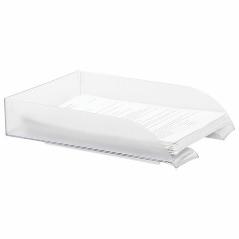 Лоток горизонтальный для бумаг BRAUBERG "Office style", 320х245х65 мм, прозрачный, 237288