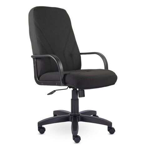 Кресло офисное "Менеджер", ткань, монолитный каркас, черное С-11, В-14