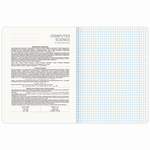 Тетрадь предметная ДАТЫ 48 л., TWIN-лак, ИНФОРМАТИКА, клетка, подсказ, BRAUBERG, 405128