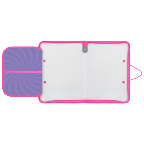 Папка для труда на молнии с ручками ПИФАГОР А4, 1 отделение, пластик, органайзер, "Anime eyes", 272228