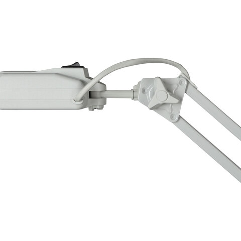 Настольная лампа светильник Дельта на струбцине, ЛЮМИНЕСЦЕНТНАЯ, цоколь 2G7, 11 Вт, серый